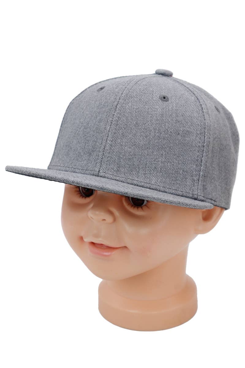 Cap Zone - Wholesale Baseball Cap - Kids - Kids Solid Twill Snap Back Flat Bill Cap14