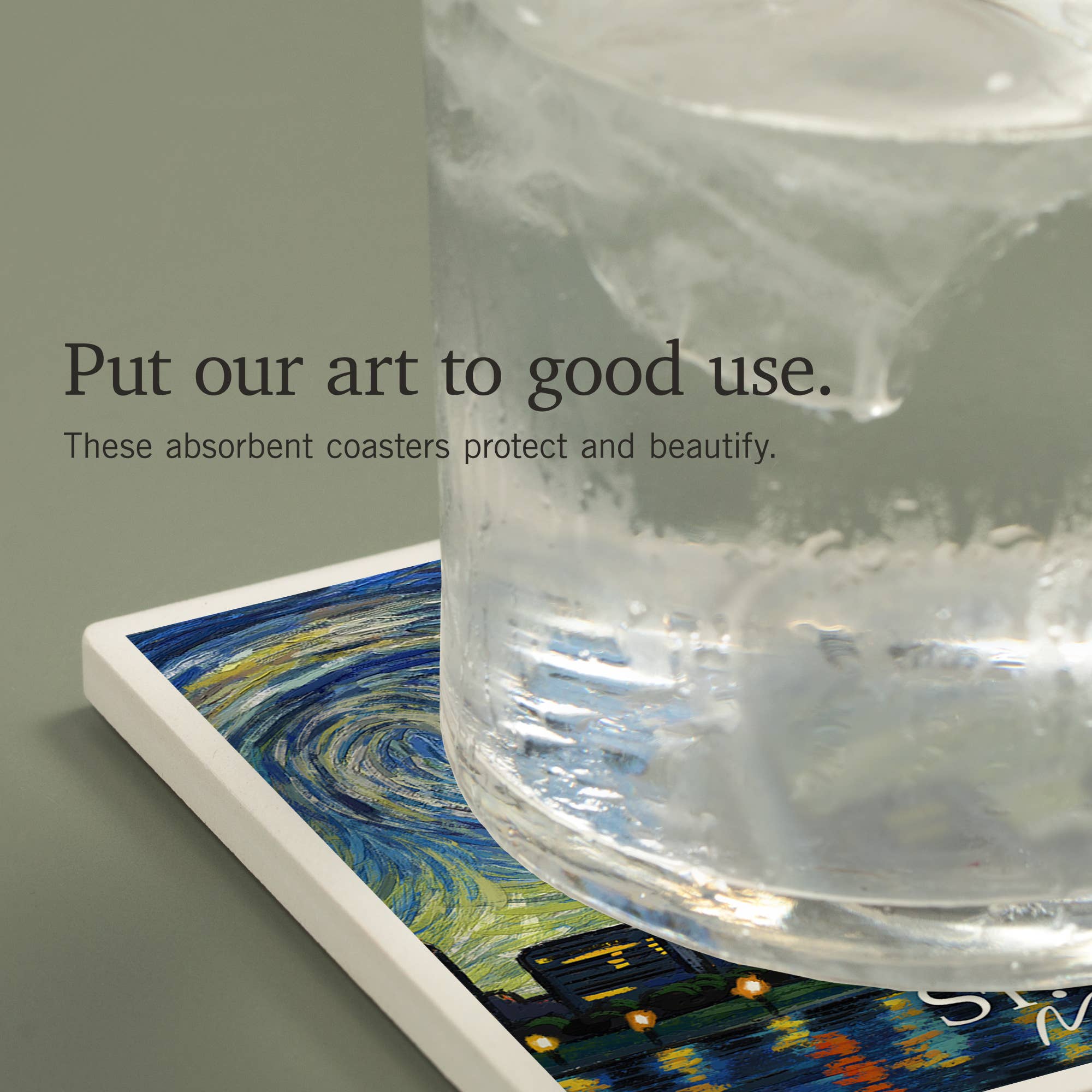 Lantern Press - Wholesale Coasters - CERAMIC COASTER St. Louis Missouri Waterfront Starry Night3