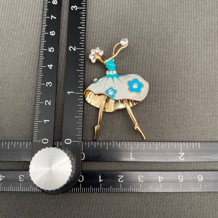Mio Queena - Wholesale Brooch - Enamel Rhinestone Inlaid Dancing Girl Brooch5