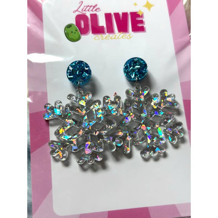 Little Olive Creates - Wholesale Dangle earrings - Frozen-Inspired Snowflake Dangle Earrings - Winter's Delight3
