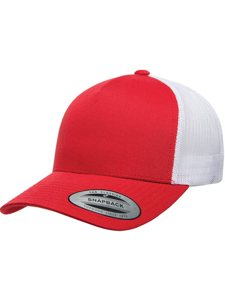 Yupoong Adult 5-Panel Retro Trucker Cap | 6506 for wholesale by Total Apparel