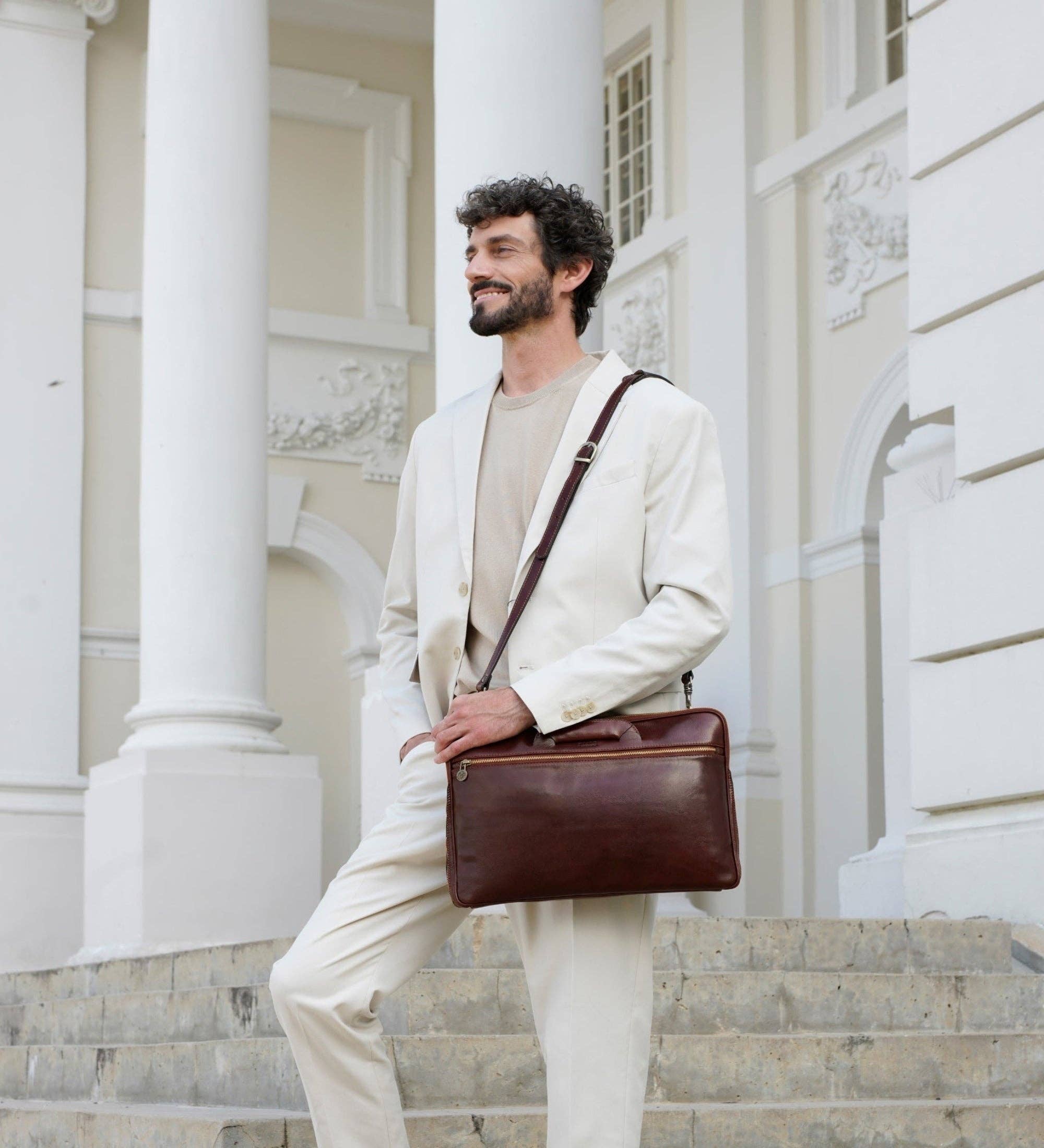 Time Resistance – wholesale Laptop bag – Unisex – Leather Briefcase Laptop Bag - Brave New World1