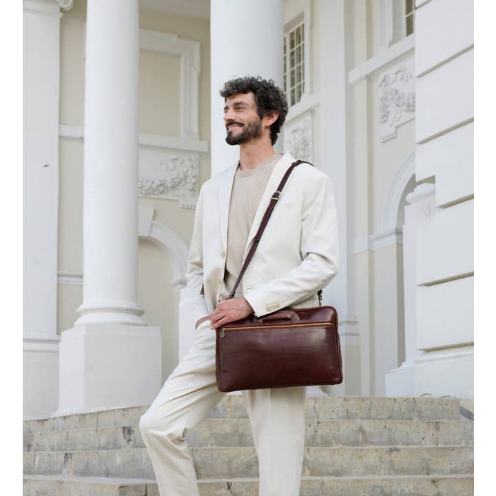 Time Resistance - Vente Sac pour ordinateur portable – unisexe - Sacoche d'ordinateur en cuir pleine fleur - Brave New World1