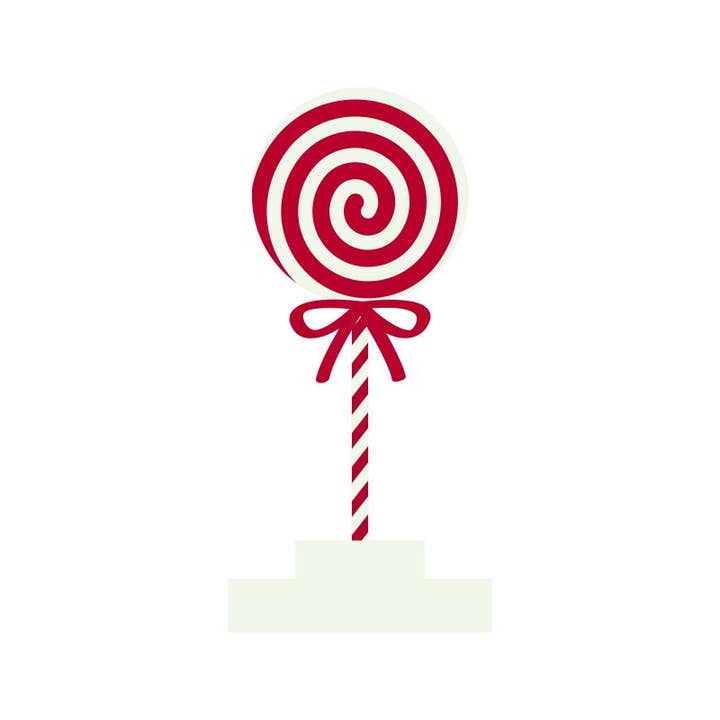 Adams & Co. - Wholesale Christmas Decoration - 71242 - 5x10 wood shape on stand (LOLLIPOP) Christmas Decor