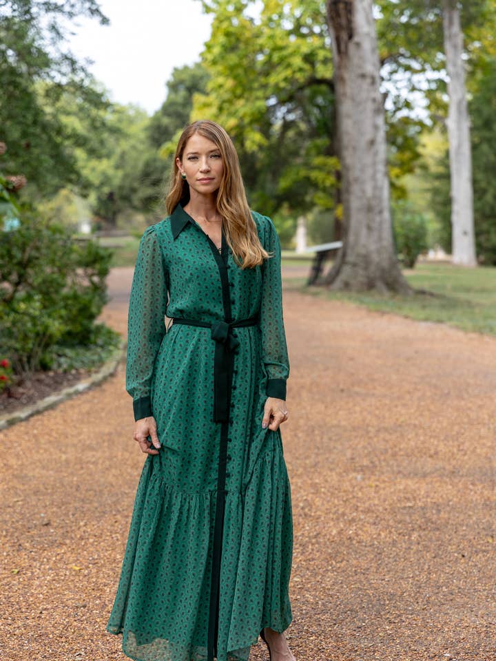 ROBE ASHTON - VERT FLEURI pour la vente par Modafleur