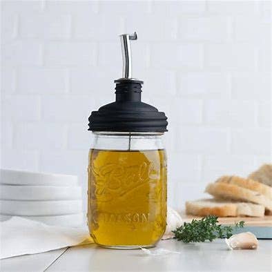 Black Mason Jar Pour Spout Lid, by reCAP®  - Sidekick of 16 for wholesale on Faire2
