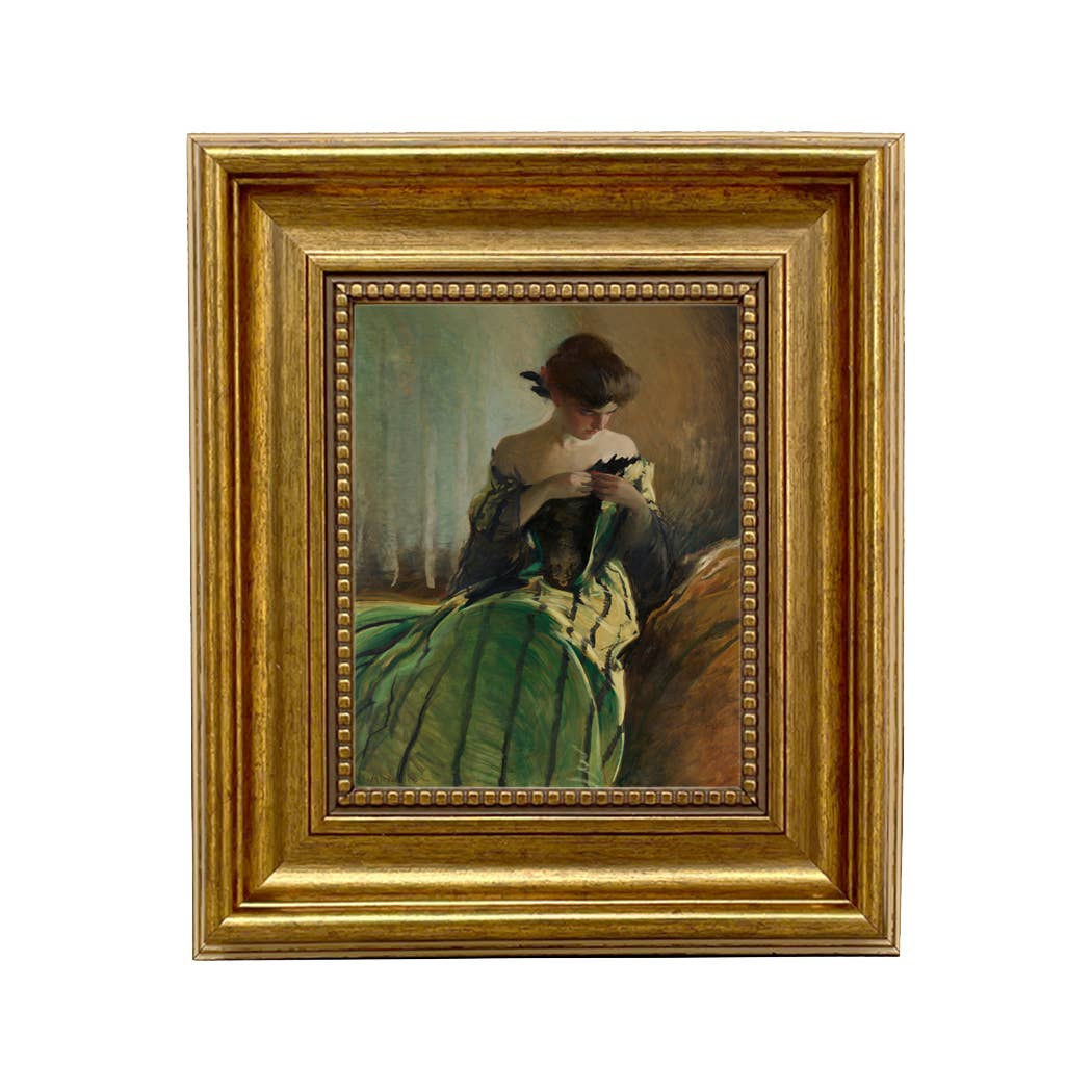 Madison Bay Co. - Historical Home Decor Reproductions - Vendita all'ingrosso Stampa artistica - Stampa su Tela Vintage di Donna in Abito Nero e Verde63