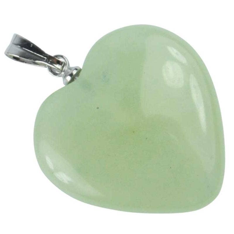 La Boîte à Cailloux - Wholesale Individual Charm/Pendant - Chinese jade heart pendant A stainless steel (20mm)0