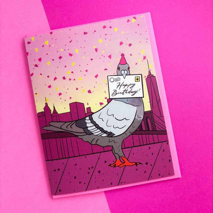 Boss Dotty Paper Co. - Wholesale Birthday Card - New York Pigeon Birthday Card2