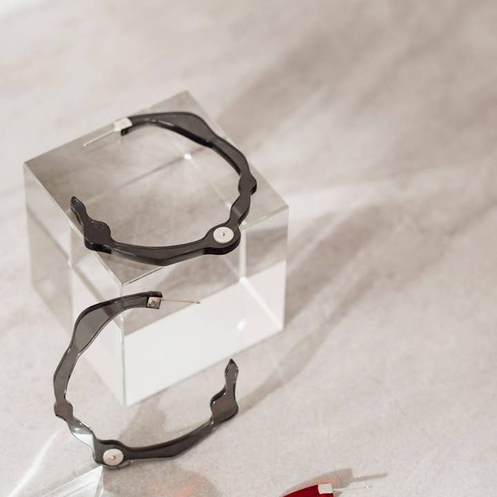 Large Twilight Grey Hoops for wholesale by Denisa Piatti Jewellery