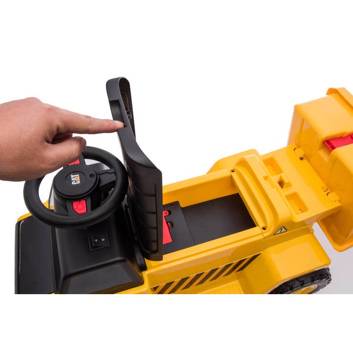 Yellow 6V CAT Dump Truck Ride-On Toy for wholesale on Faire6