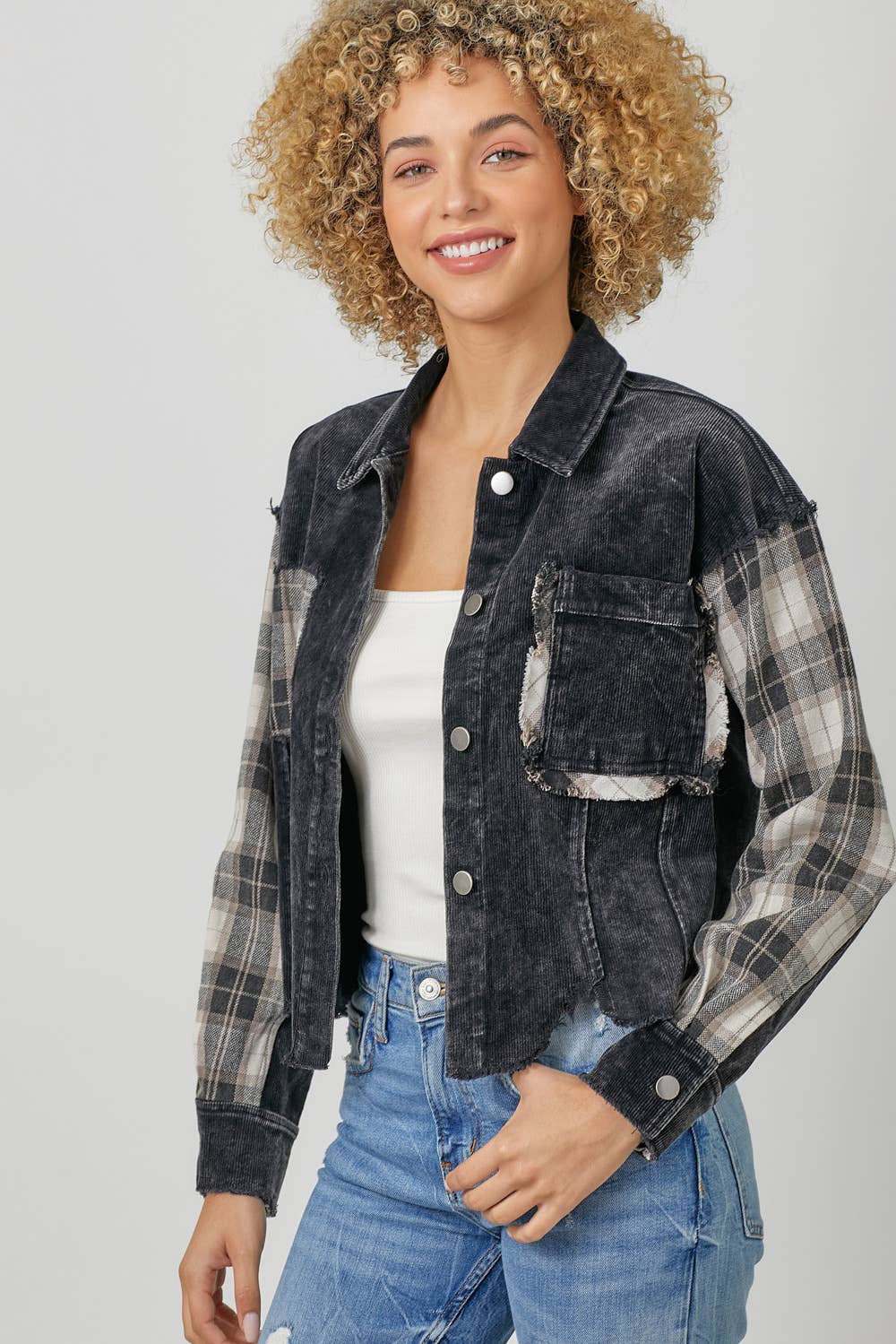 Mystree - Venta al por mayor Chaqueta - Mujer - Chaqueta de pana a cuadros 60304 6