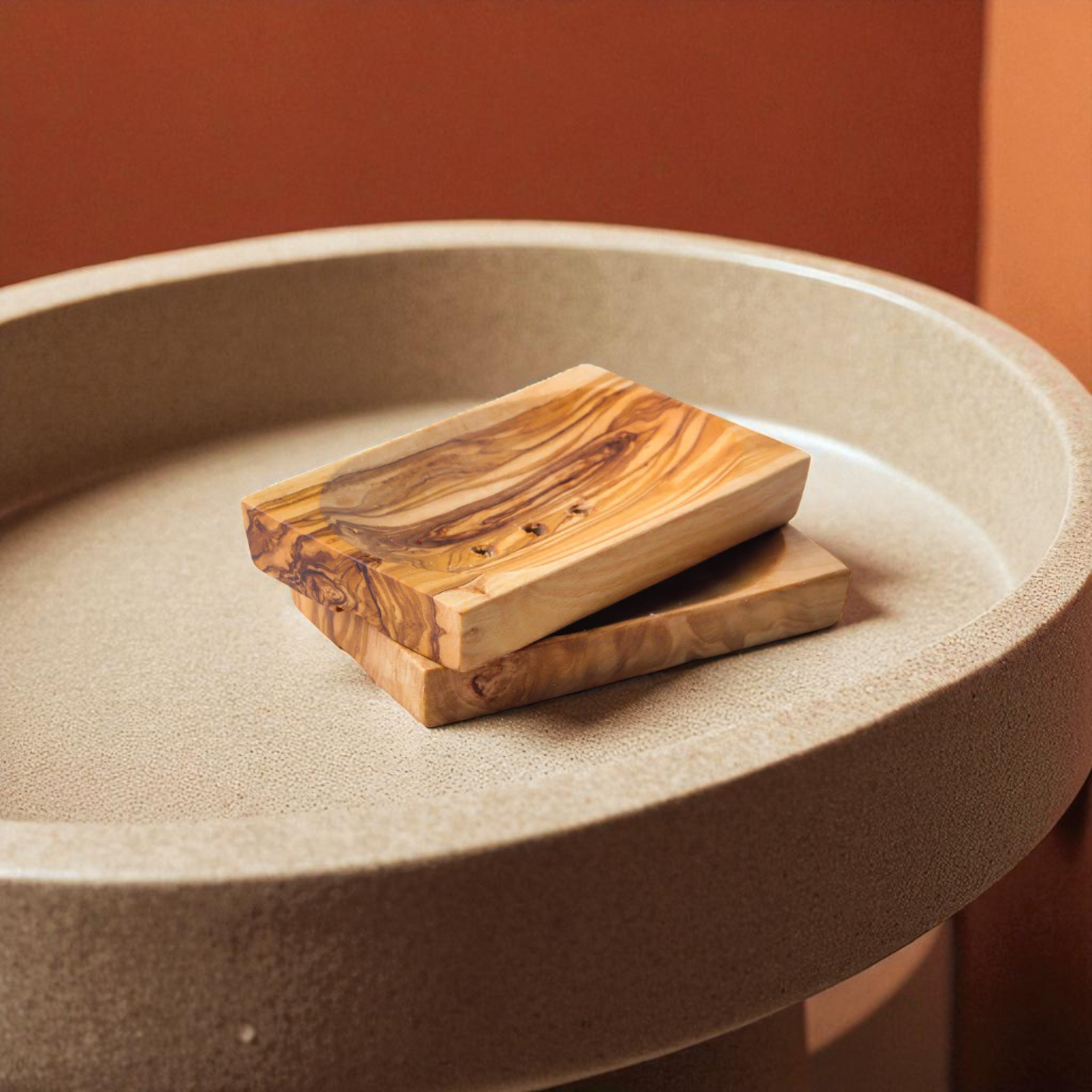 Handcrafted Olivewood – wholesale Tvålhållare – Handgjord tvålfat i olivträ med dränering2
