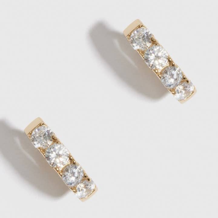 Mini Pavé Huggie Earrings for wholesale by DRAE COLLECTION