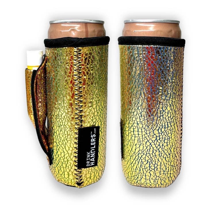 Drink Handlers - Wholesale Drink Huggers & Koozies - Glimmering Gold 12oz Slim Can Handler™0