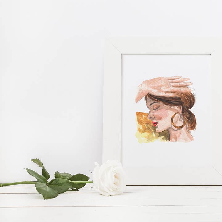 Woman Watercolor Art Print, Wall Decor, 5x7 In for wholesale by Art Ville Creations