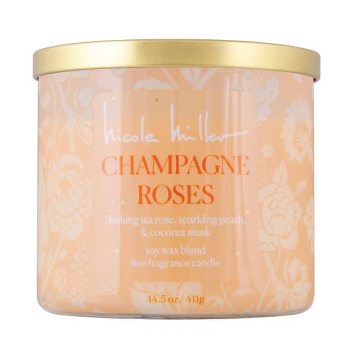 Nicole Miller Champagne Roses Candle for wholesale by YOUZEY