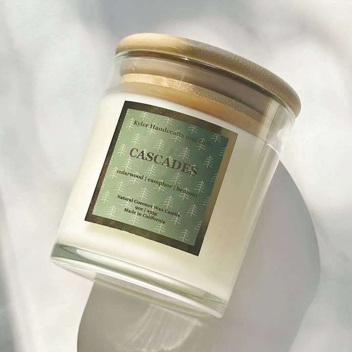 Cascades - Vela en tarro de vidrio de 9 oz para venta al por mayor de Kyler Handcrafts and Gifts
