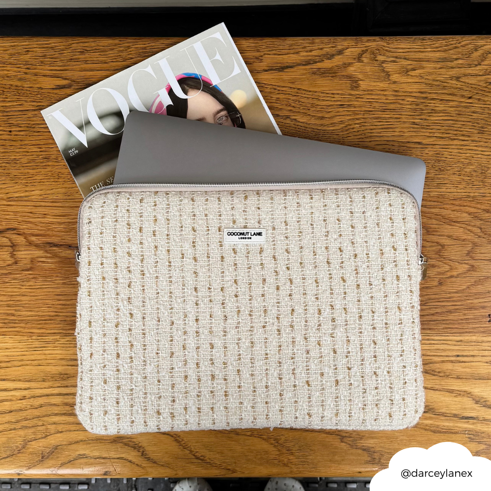 Coconut Lane – Engroshandel Taske til bærbar computer/tablet - Dame – Vanilje Tekstureret Tweed Laptop Sleeve4