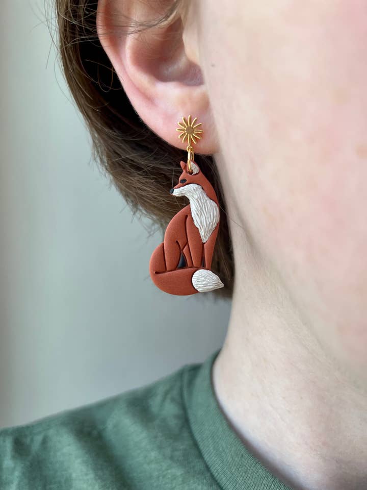 Fox Earrings for wholesale by Hayden Handcraft