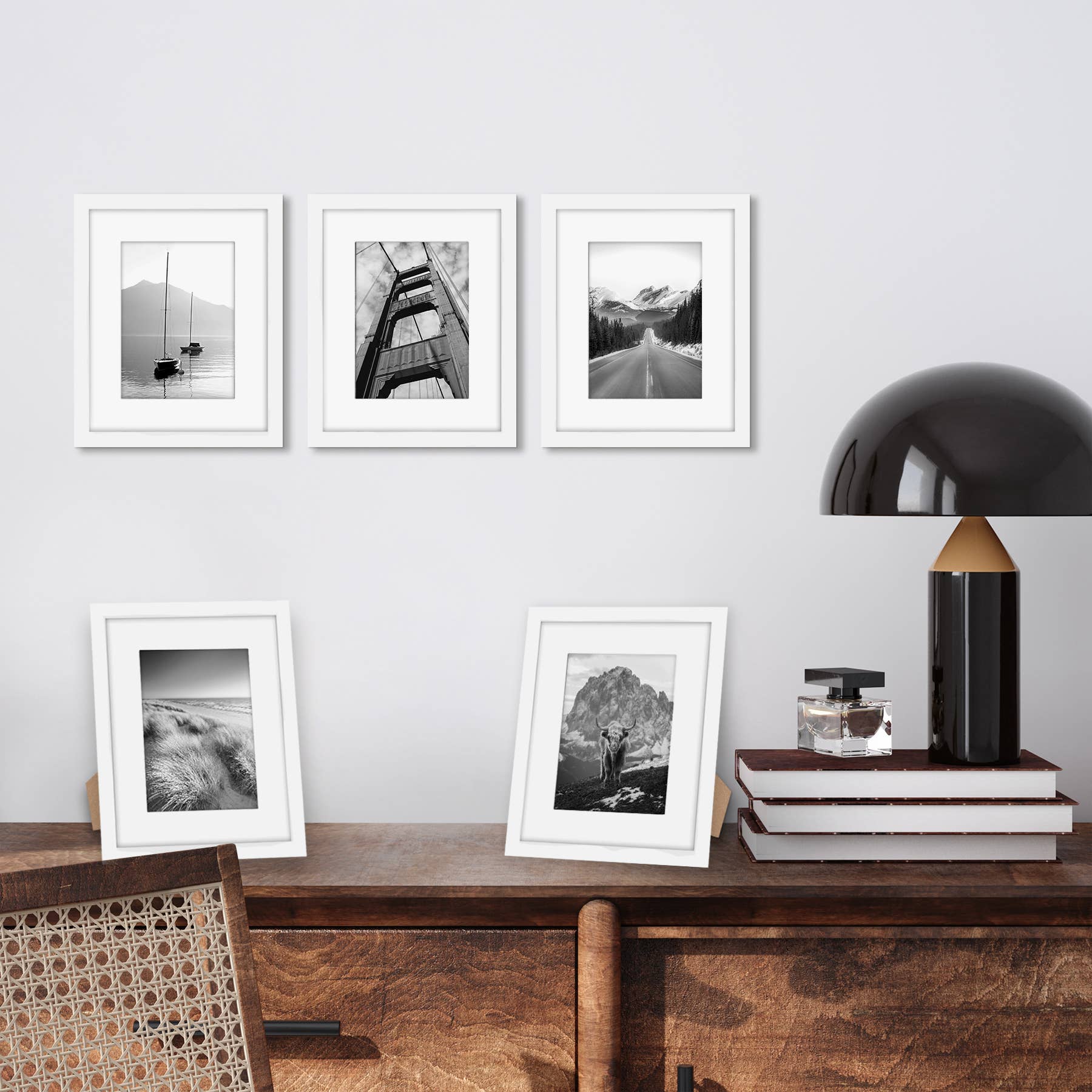 Americanflat - Wholesale Picture Frame - Americanflat Picture Frame with Mat Slim Molding (5 Pack)17