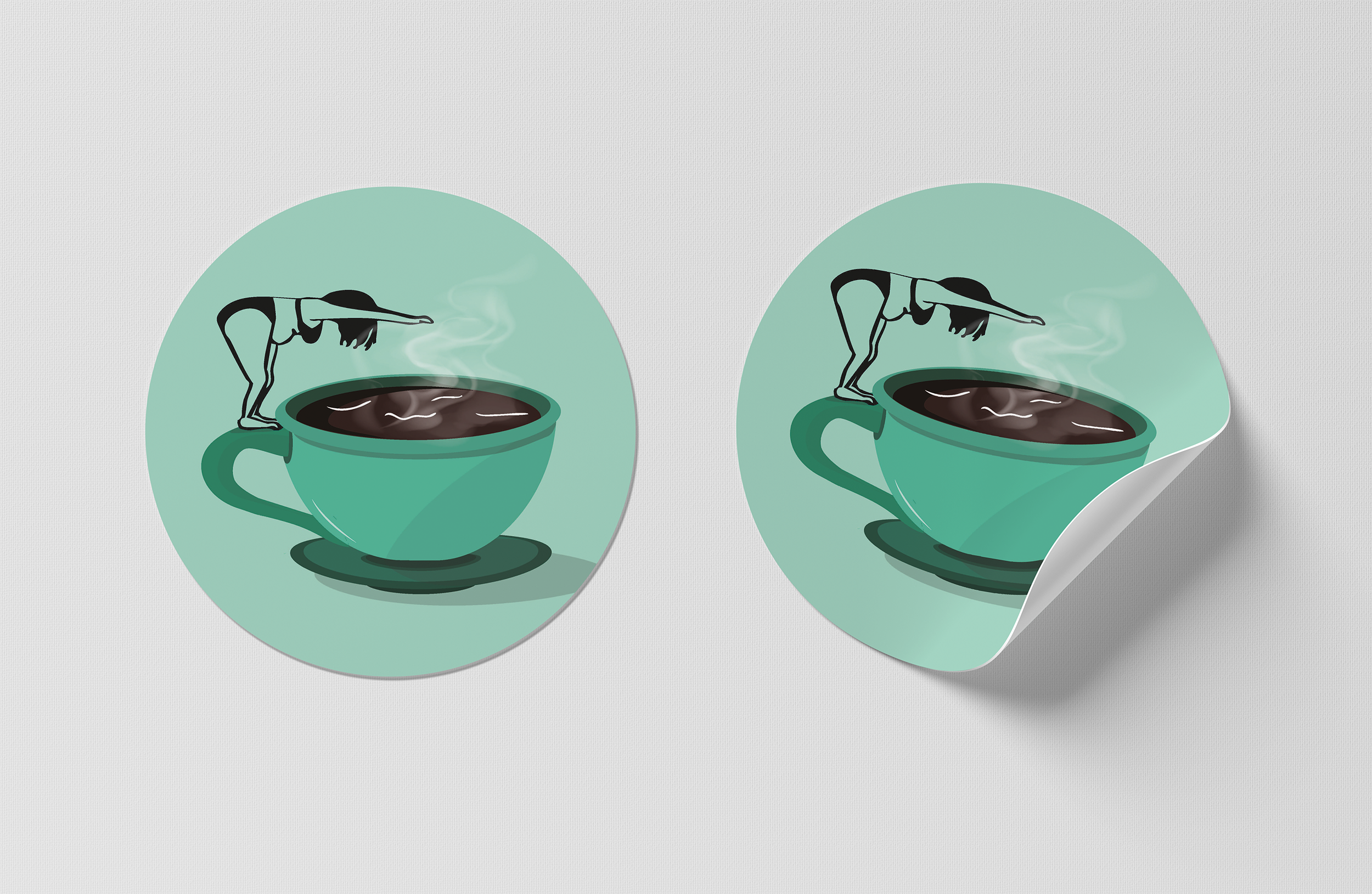 Laura Pomarius - Wholesale Sticker - Coffee Dive - Morning Motivation Sticker1