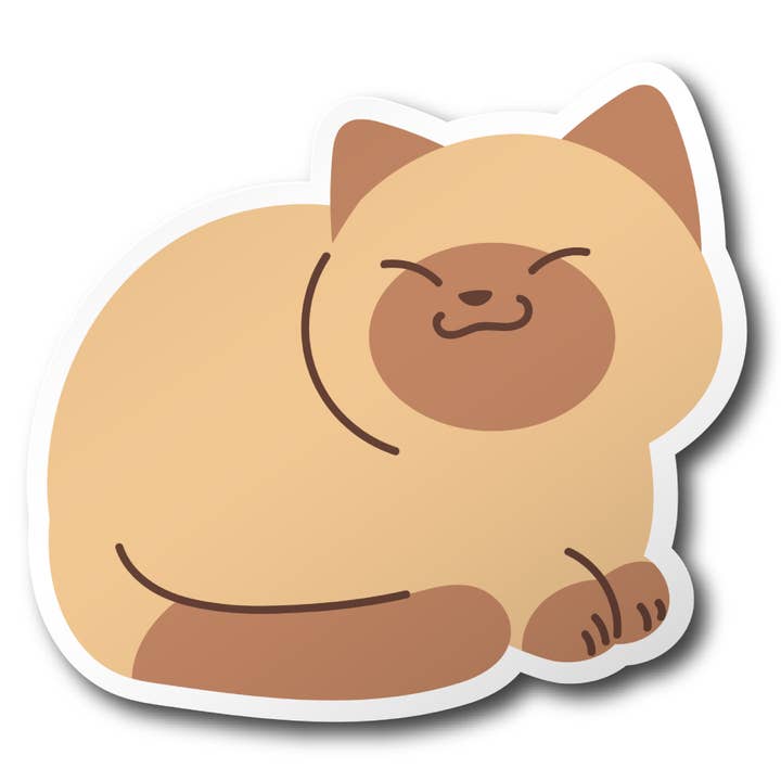 Cute Happy Cat Laying Down #1 Sticker Vinyl Decal for wholesale by CJ's Sticker Shop