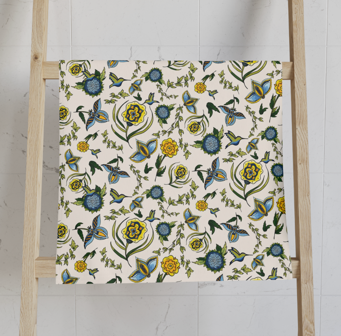 Fox & Willow Design Studio – wholesale Badhandduk – Indiska kolibrier badhanddukar2