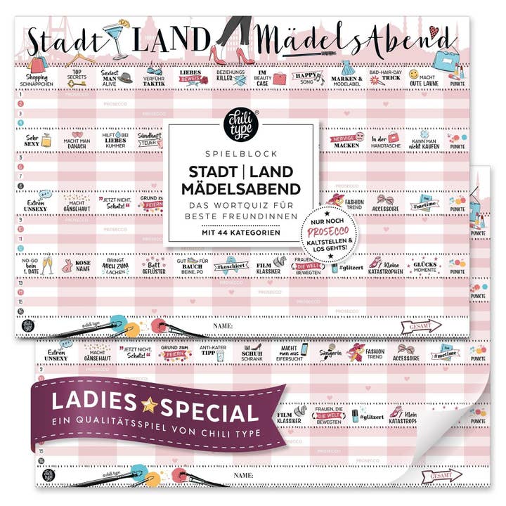 Bloc de jeux de nuit City Country pour filles DIN A3 pour la vente par chili type