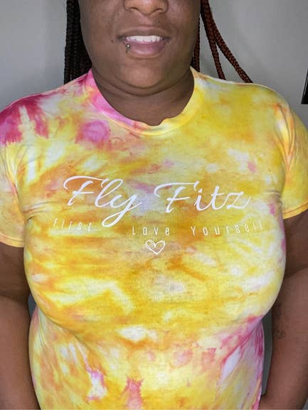 "Pink Lemonade" Love Yourself Tie-Dye T-Shirt for wholesale by Fly Fitz Apparel