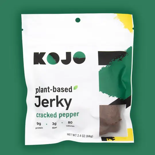 Kojo Jerky - Wholesale Jerky - Kojo Vegan Jerky Cracked Pepper Plant-Based Jerky 2.4oz0