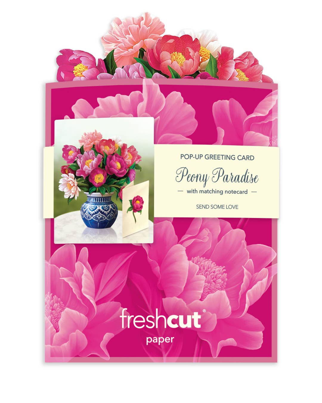 FreshCut Paper LLC - Wholesale Everyday Greeting Card - Mini Peony Paradise (10 Pop-up Greeting Cards)7