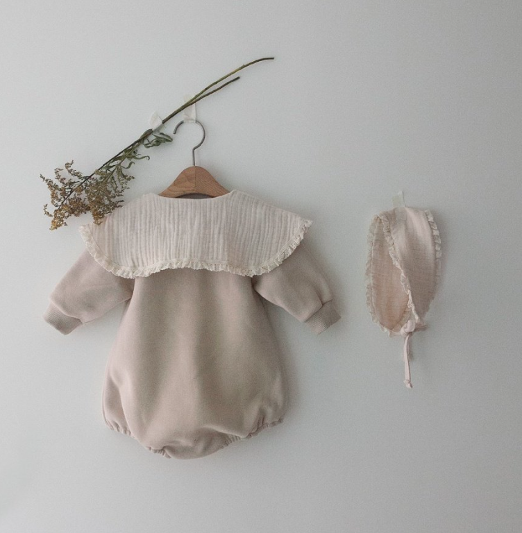 peekaboo - Wholesale Rompertje - Baby - Vintage rompertje met fleecekraag voor babymeisjes Baby FW Rompertje3