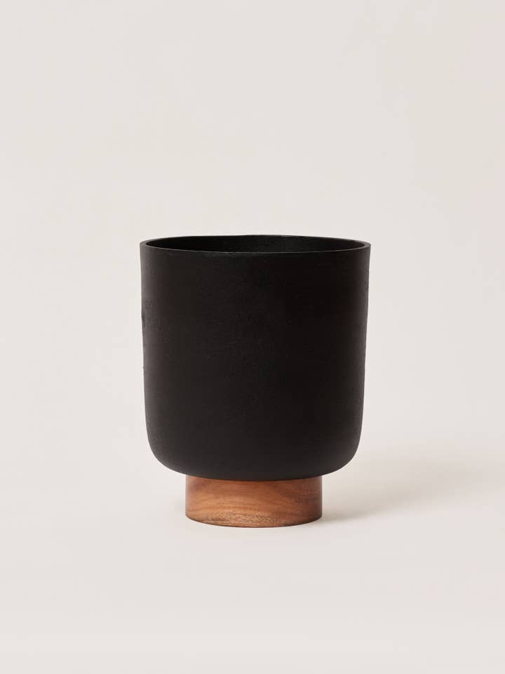 Raw Metal Black Plant Pot for wholesale by Fleck