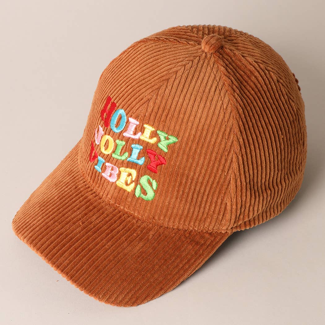 Fashion City - Wholesale Baseball Cap - Women's - Holly Jolly Vibes Embroidery Corduroy Cap4