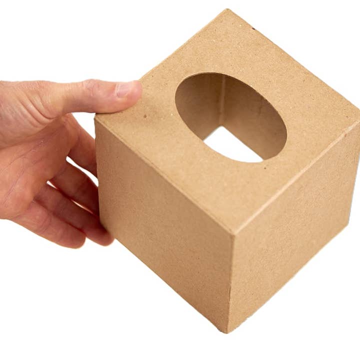 Factory Direct Craft - Wholesale Decorative Box - Blank Paper Mache Tissue Box Cover - 5" L x 5" W x 5-1/2" H