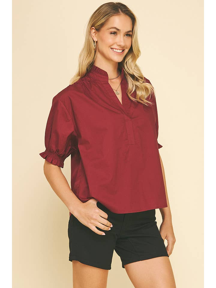 PINCH - Wholesale Blouse - Women's - BALLOON SLEEVE BLOUSE TOP - 6105T