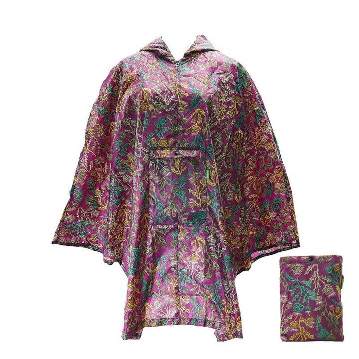 Poncho adulto pieghevole impermeabile Eco Chic Thistle per la vendita all'ingrosso da parte di Eco Chic