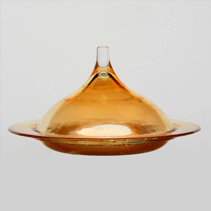 RED POMEGRANATE COLLECTION - Wholesale Dish - RABAT 9" Hand Gilded Covered Dish5