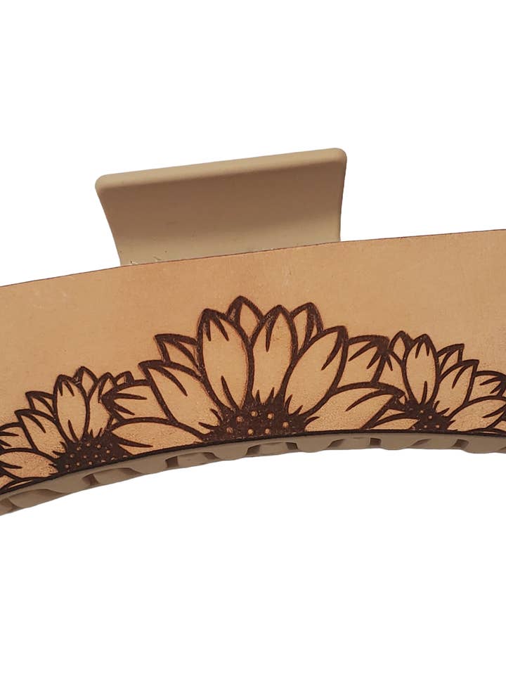 Pince à cheveux en cuir/Pince à cheveux en cuir végétalien pour la vente par Maggie G