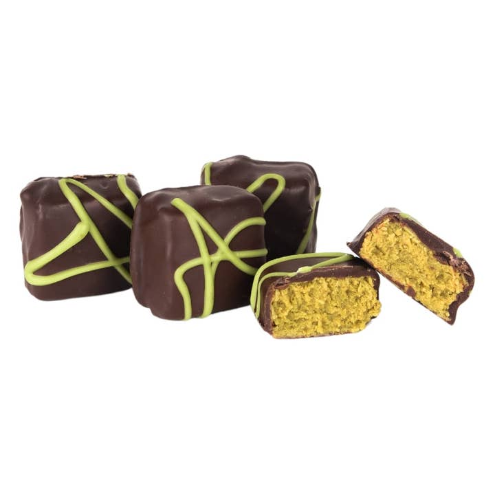 Ticket Chocolate - Wholesale Chocolate Covered Sweets - Handcrafted Dubai Pistachio Chocolate Bonbons: 24 (Bulk)