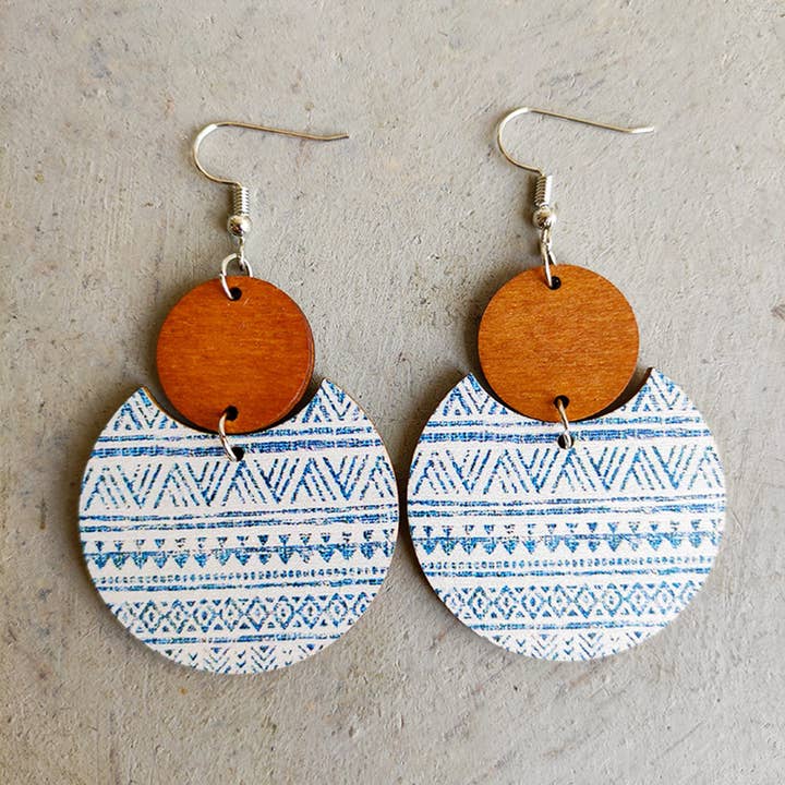 Wholesalesir - Wholesale Dangle Earrings - Bohemian Floral Print Earrings