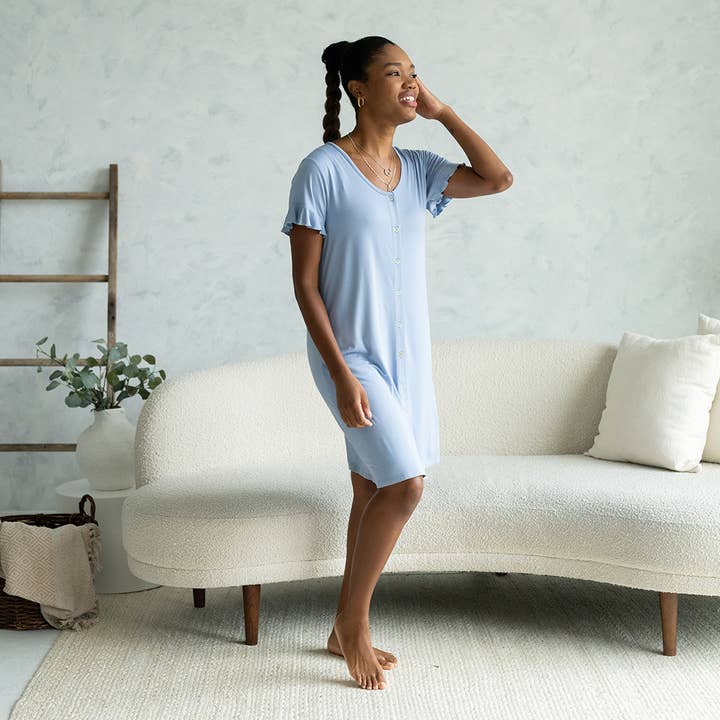 Abito da notte Aisha Bamboo - Azzurro cipria per la vendita all'ingrosso da parte di Terrera