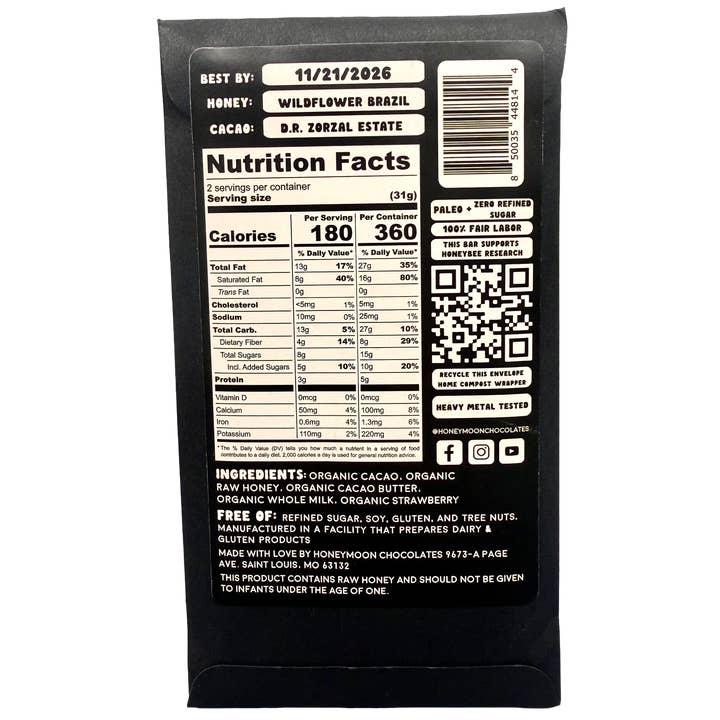 Honeymoon Chocolates - Wholesale Chocolate Bar - Strawberry Milk Chocolate1