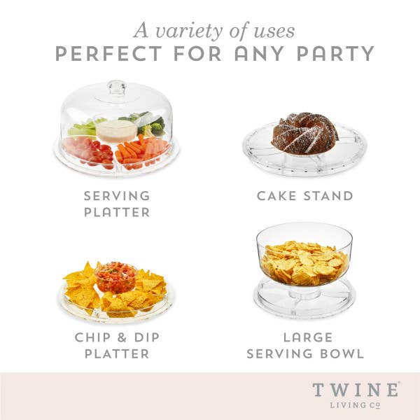 Twine - Wholesale Cake Stand - Multi-Functional Acrylic Serving Platter w/ Bundt Cake Mold