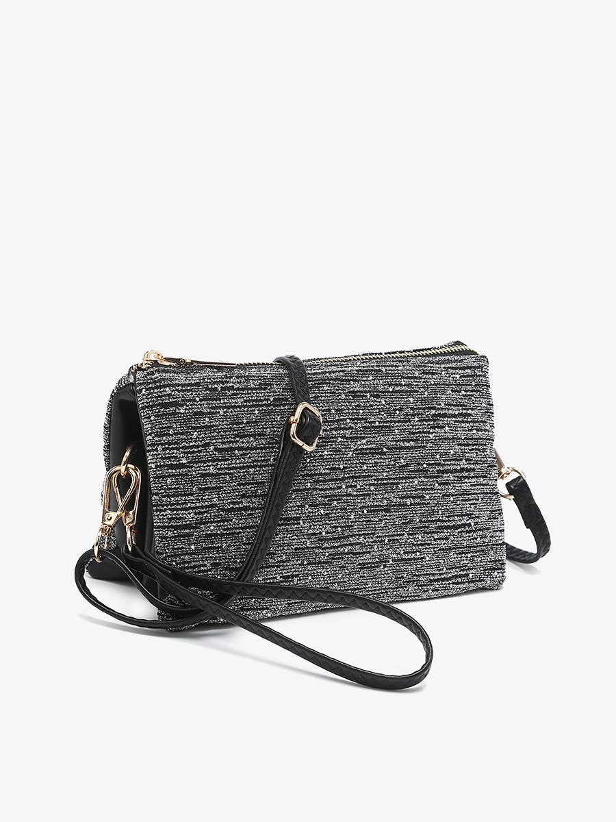 Jen & Co. - Wholesale Crossbodytas - Dames - M013SHST Riley Shimmer Stripe 3-vaks Schoudertas4
