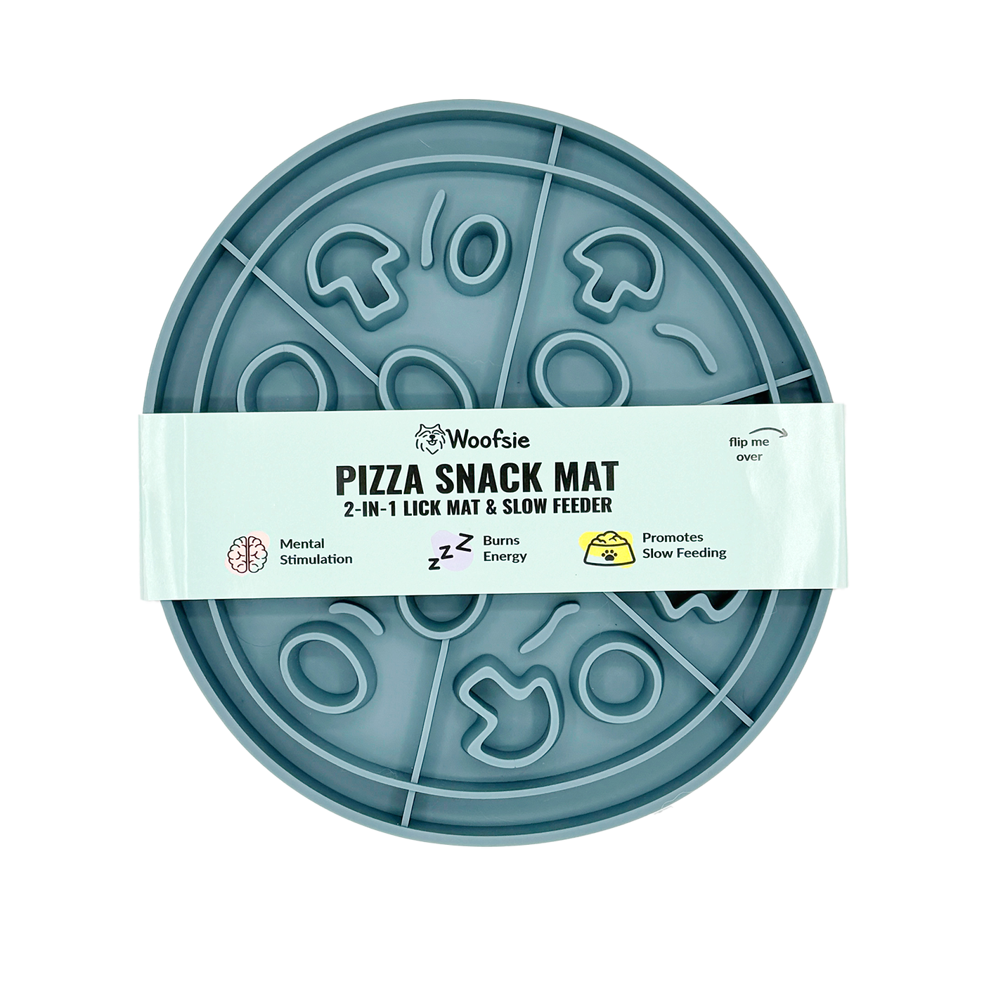 Woofsie - Wholesale Pet Food Mat - Dog - Pizza Snack Mat: 2-in-1 Lick Mat Slow Feed Bowl Combo1