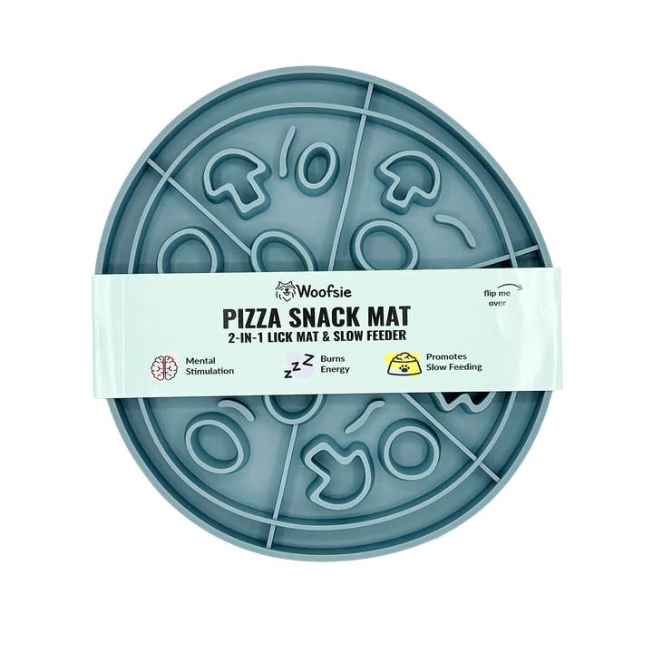Woofsie - Wholesale Pet Food Mat - Dog - Pizza Snack Mat: 2-in-1 Lick Mat Slow Feed Bowl Combo1