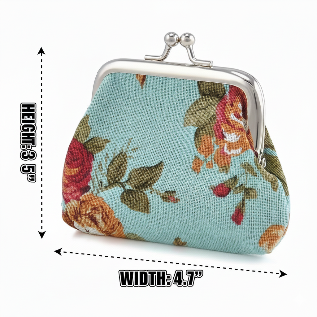 Magnifique Hearts – Großhandel Geldbörse – Damen – Münzbörse mit Blumenmuster, niedliche kleine Aufbewahrungstasche für Münzen und Schmuck6