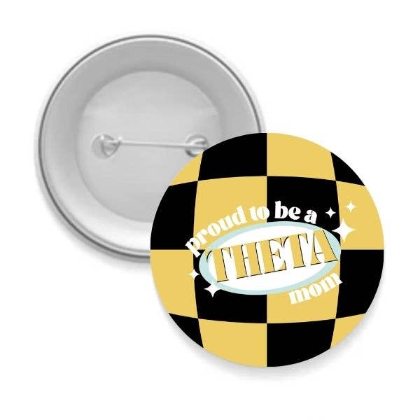 Sarahndipity Shop - Wholesale Lapel Pin/Button - Sorority Mom Button - Proud to Be Checkered4